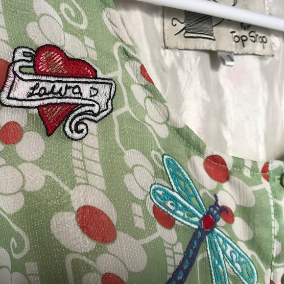 Laura Lees Skulls Hearts and Dragonflies Pin-up Dress Small Top Shop - Picture 4 of 6